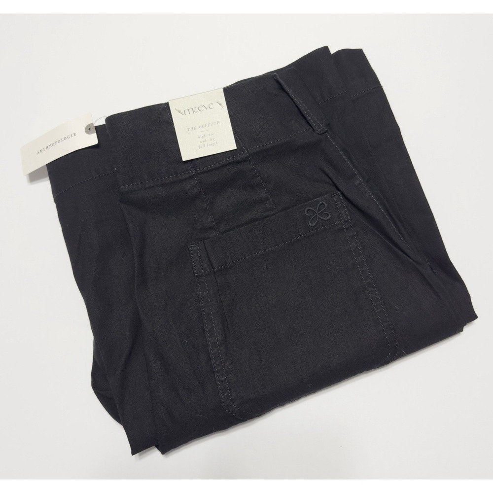 NWT $130 Anthropologie Maeve The Colette Wide Leg Pants High Rise Full Length 28